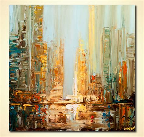 Painting For Sale City Abstract Painting Blue Brown