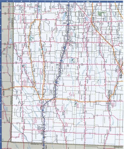 Western Kansas Highways Road Mapfree Printable Road Map Of Western Kansas