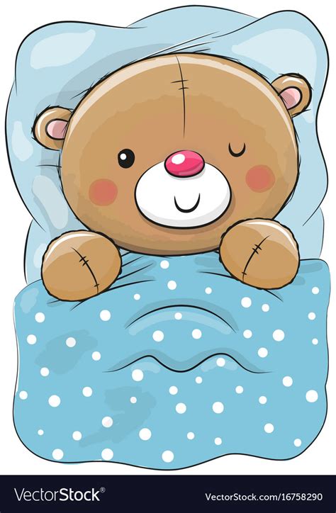 Cute Cartoon Sleeping Teddy Bear Royalty Free Vector Image