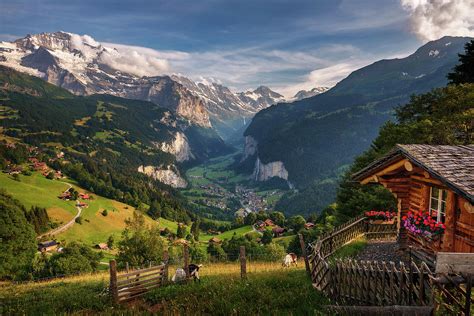 Valley Of Lauterbrunnen In Switzerland Swiss Alps High Quality
