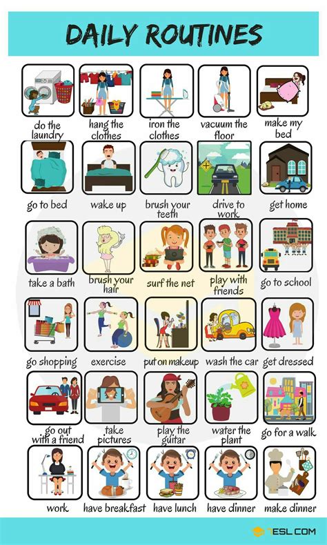 Daily Routines English Verbs Verbs For Kids Learn English Vocabulary