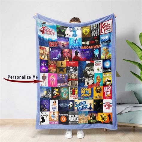 Custom Broadway Musicals Posters Collage Blanket Personalized Custom