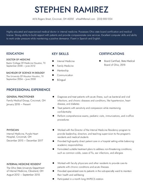 Medical Doctor Resume Examples And Templates For 2024