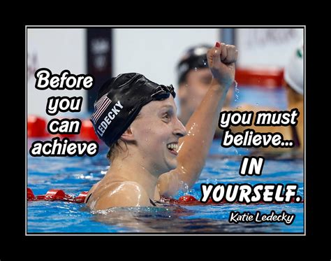 Inspirational Swimmer Katie Ledecky Swimming Motivation Quote Poster Print T Other Fan