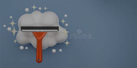 3d Render Window Cleaner Cleaning Squeegee And Wiper Window Glass