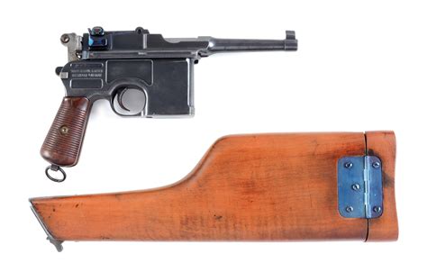 C Mauser C96 Bolo Broomhandle Semi Automatic Pistol With Shoulder