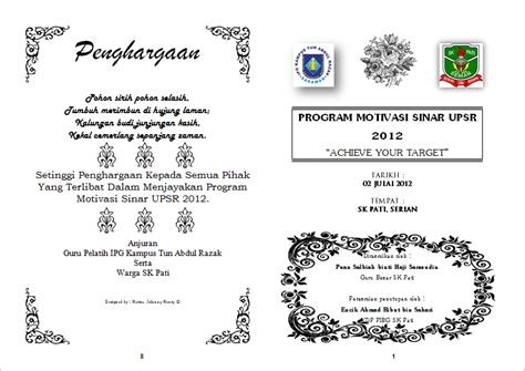 Panduan ringkas menulis kertas kerja program sahsiah diri murid sumber pendidikan khidmat masyarakat intervensi tahun 6 laporan pelaksanaan lawatan big. Contoh Kertas Kerja Program Selepas Upsr - US Trends News