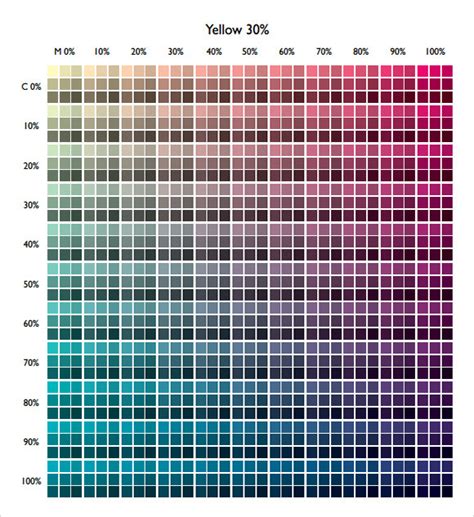sample cmyk color chart templates