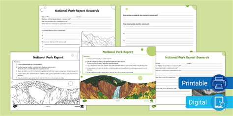 National Park Research Project Printables Twinkl Usa