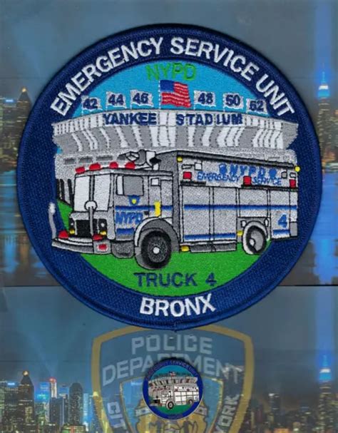 Nypd Emergency Service Truck 4 Patch And Pin Set ~ New York City Police