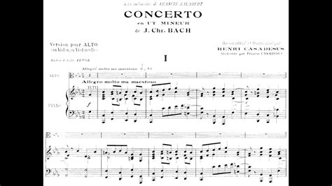 Viola Concerto In The Style Of Jc Bach In C Minor By Henri Casadesus