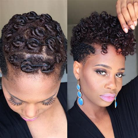Hairstylehub.com this idea is such a gorgeous hair inspiration. Pin Curls on Tapered Natural Hair