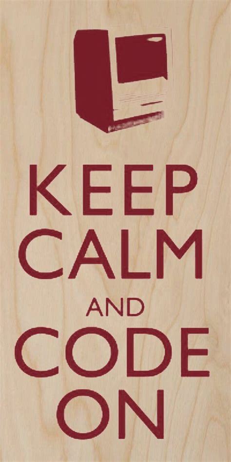 Keep Calm And Code On Old Computer Geek Plywood Wood Print Poster