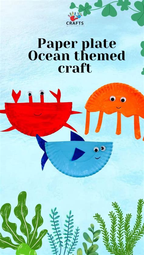 Paper Plate Ocean Themed Crafts For Kids 🦀🐳🐙 Crafts With Toddler In