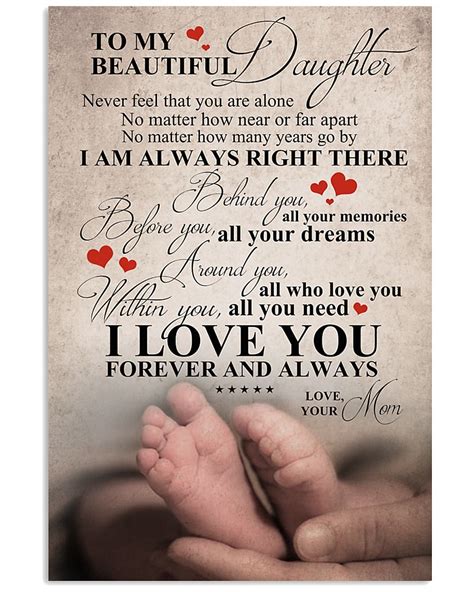 To My Beautiful Daughter Vertical Poster Daughter Quotes