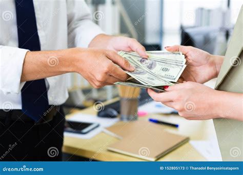 Man Giving Money His Wife Stock Image Image Of Female 152805173