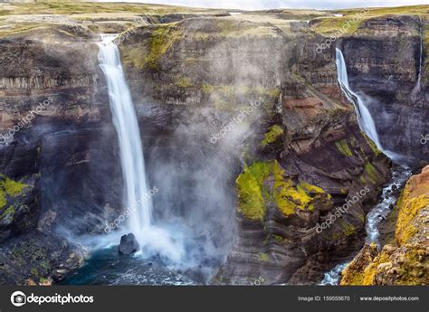 Grannifoss And Haifoss Waterfalls In Iceland Stock Photo By ©alexkon