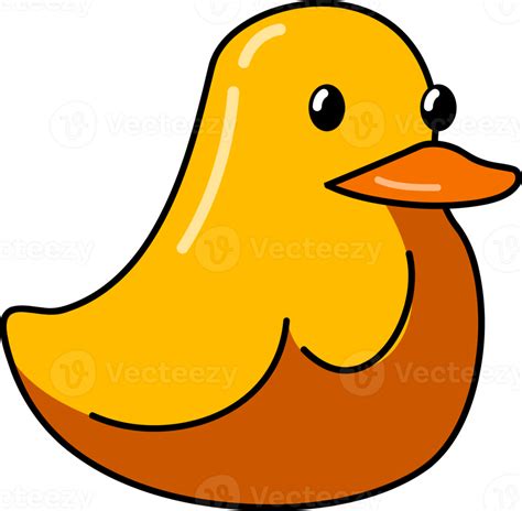 Cute Yellow Duck Cartoon Doodle Icon 30753497 Png