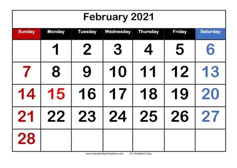 See our collection of the best february 2021 calendar printables, pick one that's best for you, download, print and start planning february. Printable February 2021 Calendar Template - Download Now