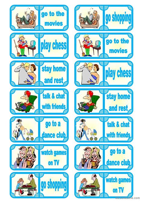 Dominoes Spare Time English Esl Worksheets Pdf And Doc
