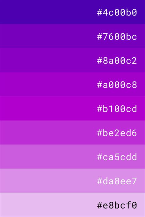 Purple Color Palette Hex Color Palette Purple Color Palettes