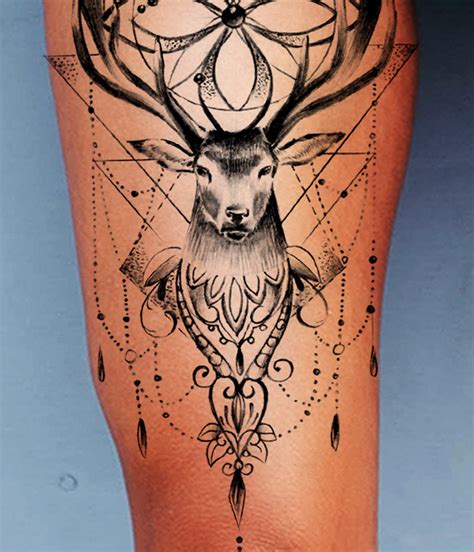 Original Geometric Deer Tattoo Design Tattoodesignstock