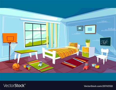 Child Room Cartoon Of Kid Boy Royalty Free Vector Image