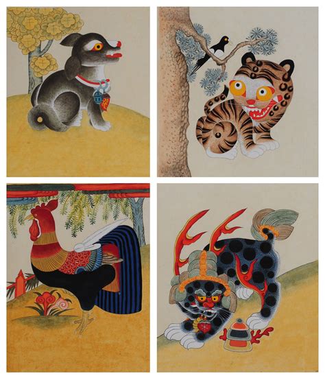 사단법인 한국 전통 민화 연구소 일본 예술 호랑이 아트 민화