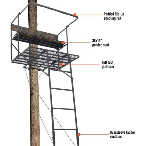 Guide Gear 17 12 Deluxe 2 Man Hunting Ladder Tree Stand 588676
