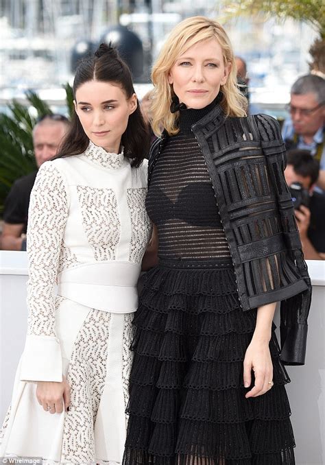Cate Blanchett And Rooney Mara Playfully Grab Carol Directors Bottom