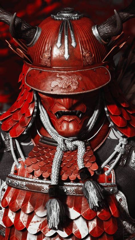 Red Samurai Armour Ghost Of Tsushima Samurai Armor Samurai Artwork