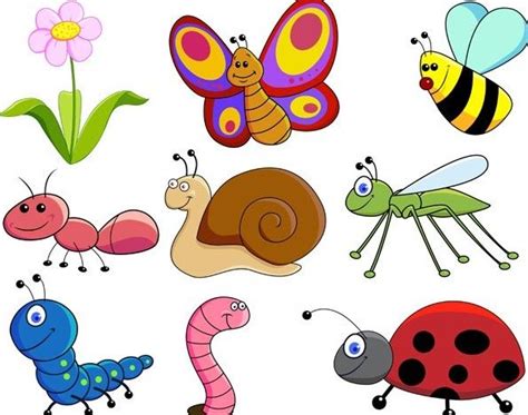 Free Set Of Cute Cartoon Insects Vector 02 Titanui Bug Cartoon Art