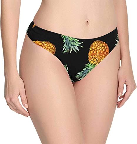 Amazon Com Custom Nolvelty Yellow Pineapple Women S Thongs Panties