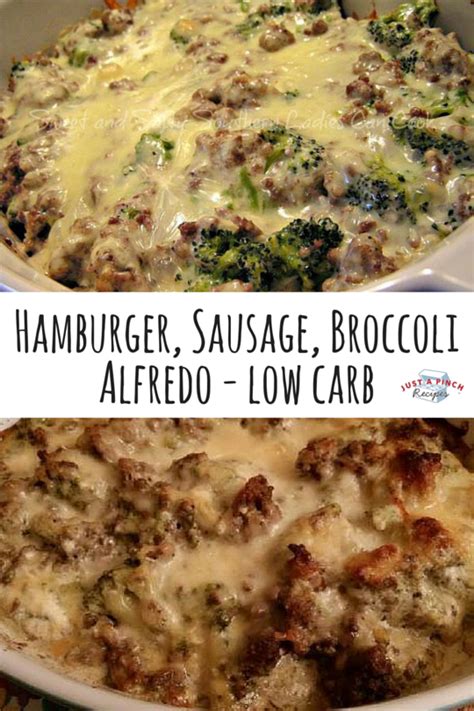 Kind of tastes like a cross between a hamburger or cheeseburger and lasagna. Hamburger, Sausage, Broccoli Alfredo - Low Carb | Recipe ...