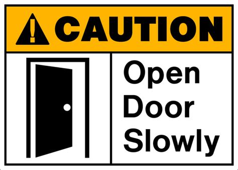 Caution Opening Door Western Safety Sign