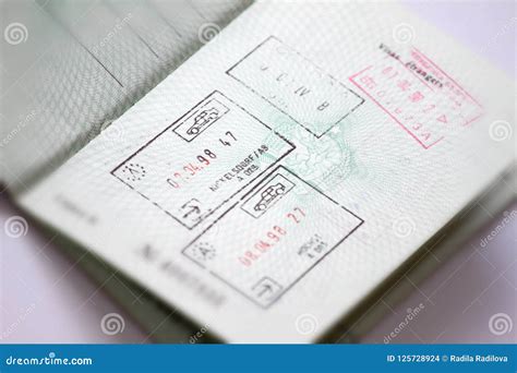 Shengen Visa Stamp In International Passport Schengen Document For