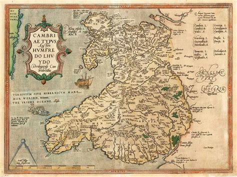 Old Map Of Wales Wales Map Ancient Maps Map