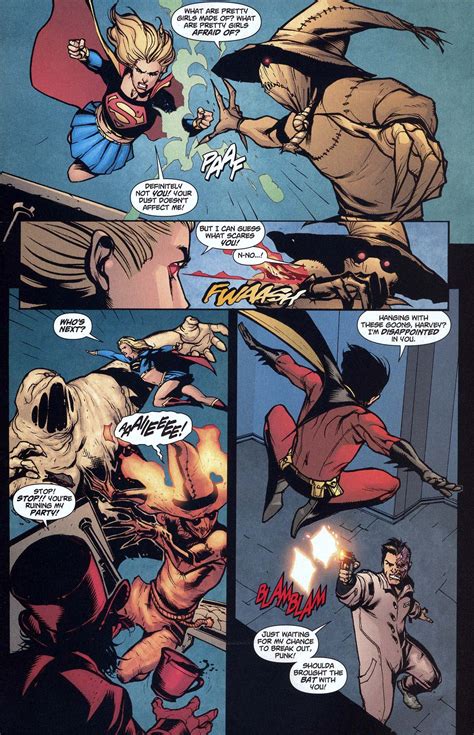 Robin And Supergirl Vs Two Face Clayface Scarecrow And The Madhatter