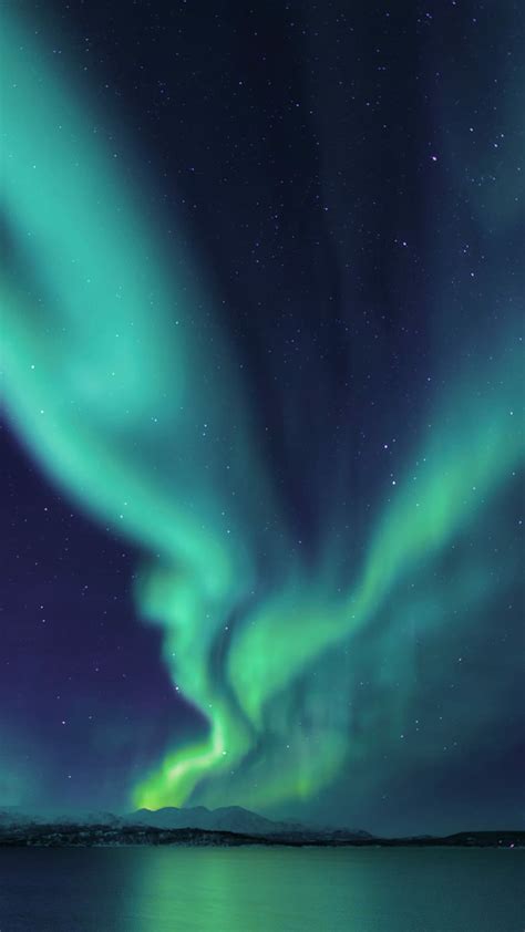 Hd Wallpaper Photograph Of Aurora Lights Body Of Water Near High