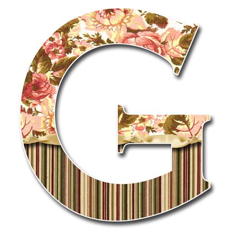 Granny Enchanteds Blog Free Vintage Floral Stripe Digi Scrapbook Alphabet