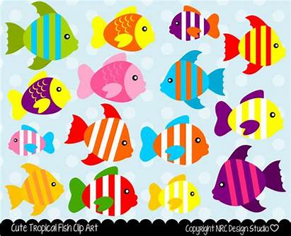 Fish Clip Sea Tropical Ocean Clipart Creatures