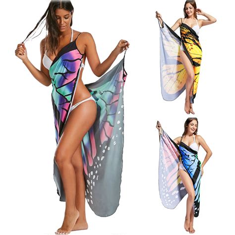 Women Beach Sarong Cover Up Printed Playa Wrap Slip 2019 Summer Women Tunics Beach Wear Kaftan