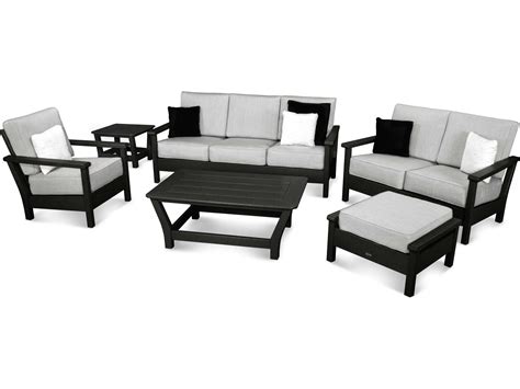 Polywood® Harbour Recycled Plastic 6 Piece Outdoor Living Set With
