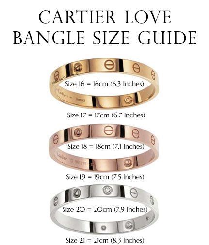 Cartier Love Bangle Size Guide Designer Gems Jewelry And Watches