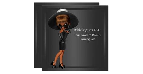 Diva Womans African American Birthday Party Card Zazzle