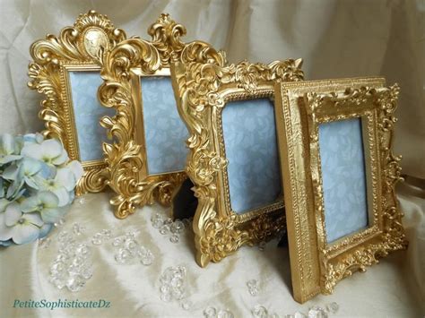 New 4 Brilliant Gold Ornate Framesfrenchbaroque Wedding Decor 4x6