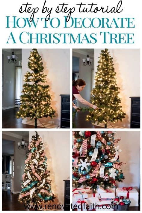 Decorate A Christmas Tree Step By Step Ribbon On Tree Ideas And Hacks