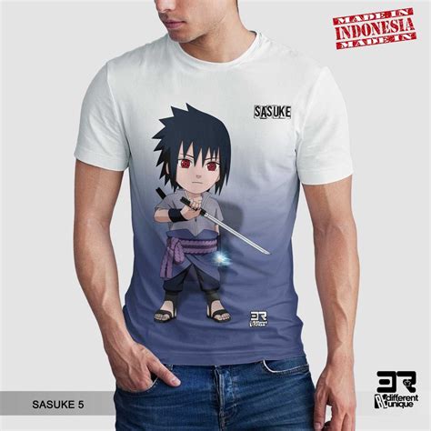 Jual Kaos Printing Gambar Anime Naruto Boruto Karakter Sassuke 5