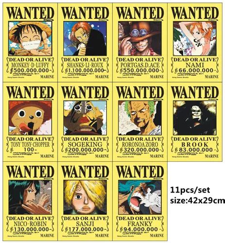 One Piece Pcs Lot One Piece Wanted Posters Anime Poster Onepiece My