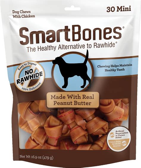 Smartbones Peanut Butter Mini Chews Dog Treats 30 Count